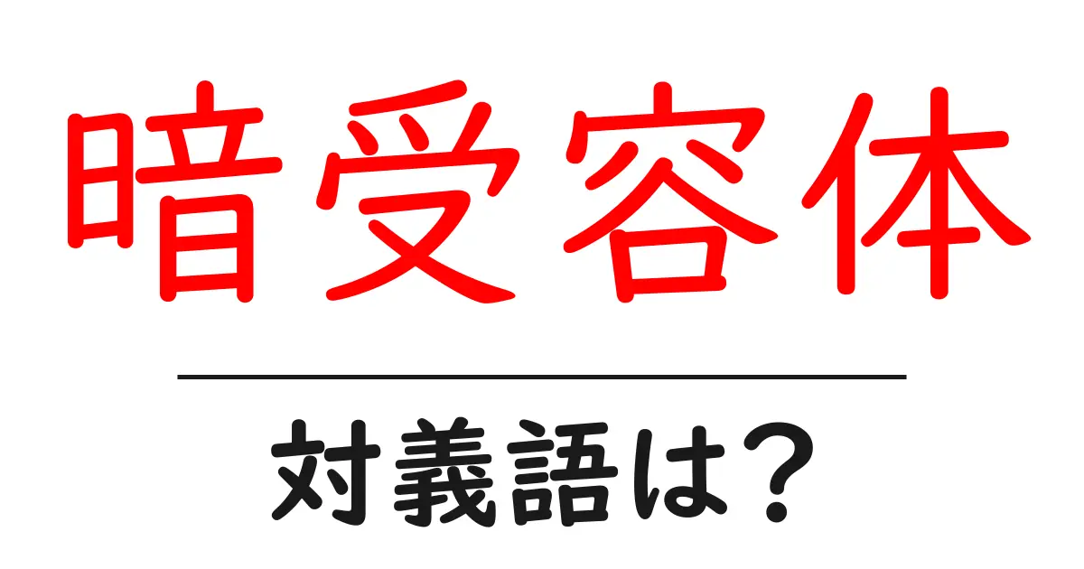暗受容体の対義語・反対語を使用例を交えて分かりやすく解説!