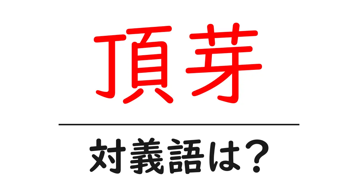 頂芽の対義語・反対語を使用例を交えて分かりやすく解説!