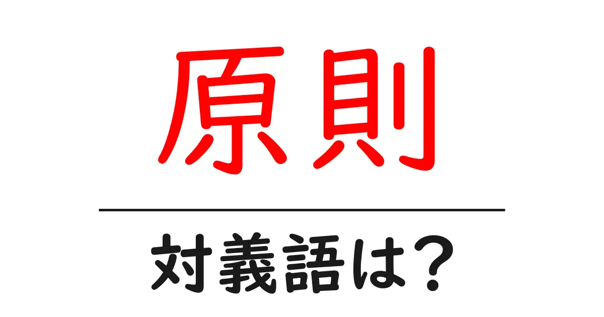 原則の対義語・反対語を使用例を交えて分かりやすく解説!