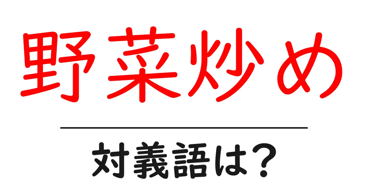 野菜炒めの対義語・反対語を使用例を交えて分かりやすく解説!