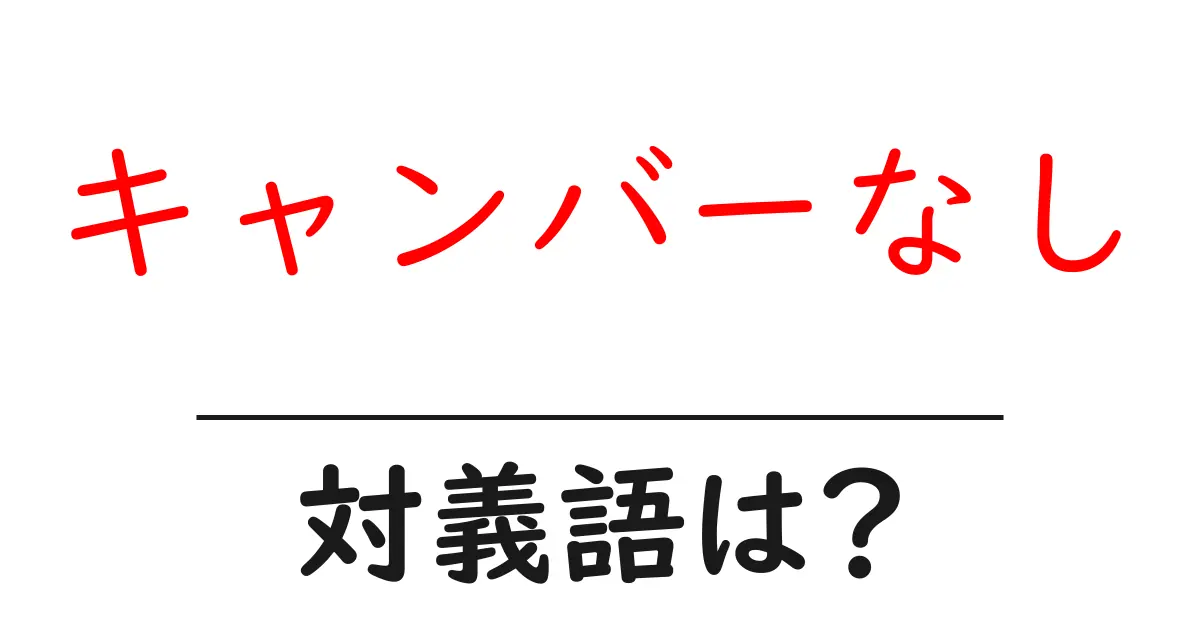 キャンバーなしの対義語・反対語を使用例を交えて分かりやすく解説!