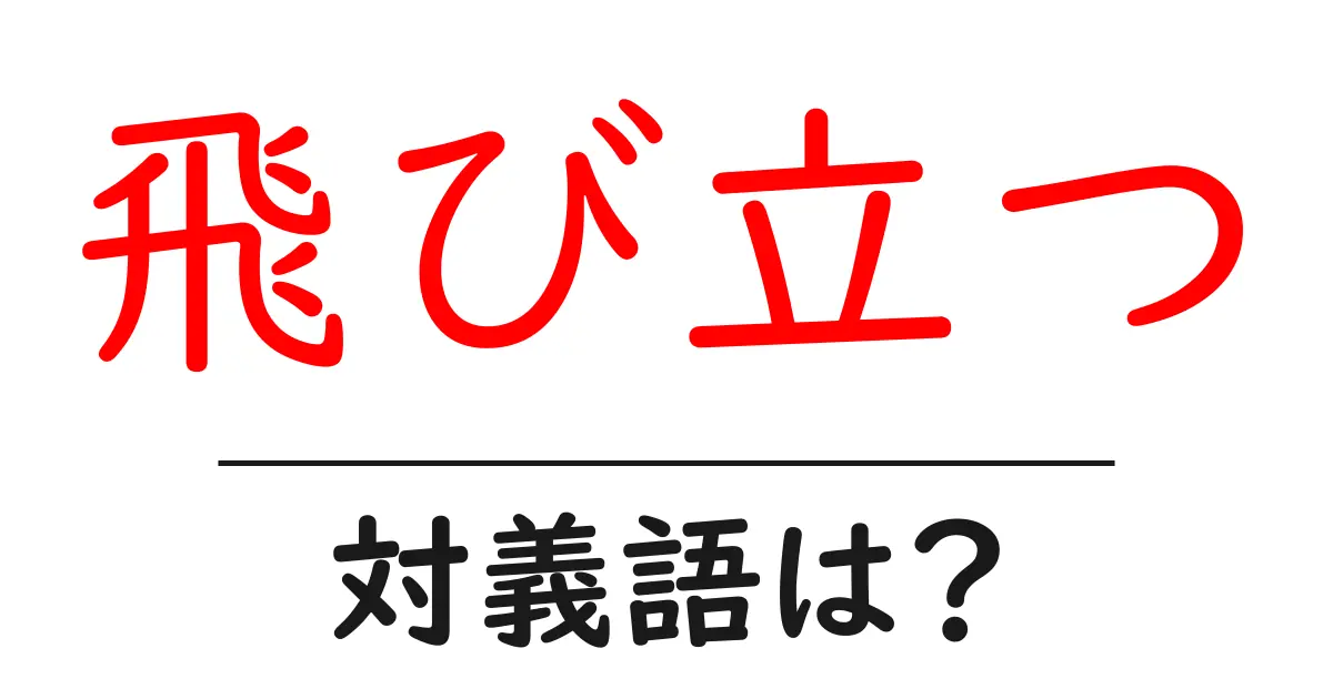 飛び立つの対義語・反対語を使用例を交えて分かりやすく解説!