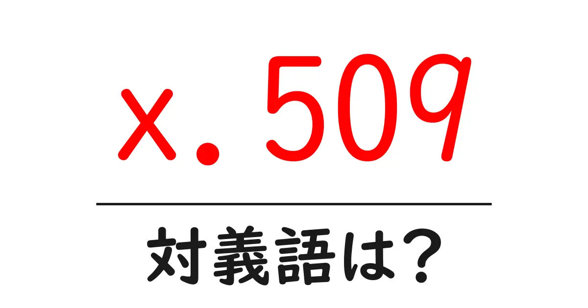 x.509の対義語・反対語を使用例を交えて分かりやすく解説！