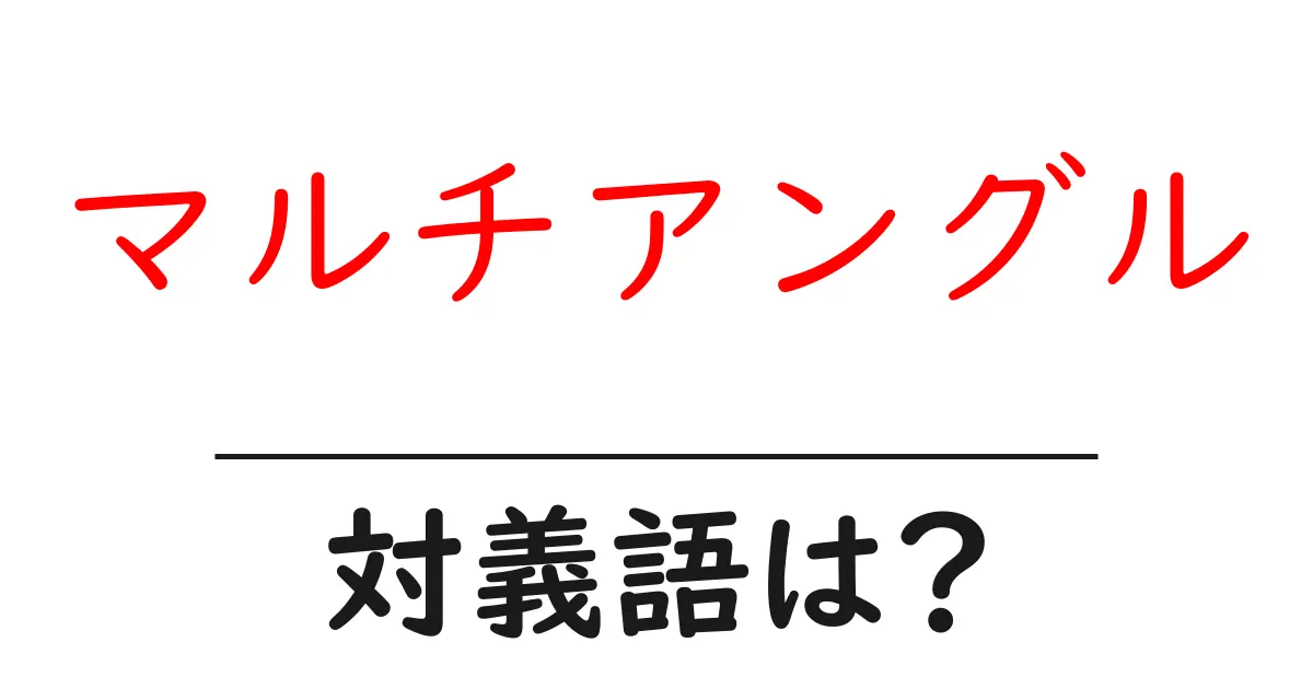 マルチアングルの対義語・反対語を使用例を交えて分かりやすく解説！