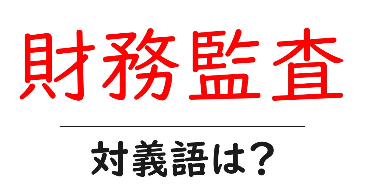 財務監査の対義語・反対語を使用例を交えて分かりやすく解説!