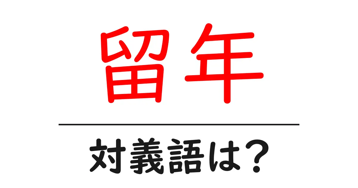 留年の対義語・反対語を使用例を交えて分かりやすく解説!