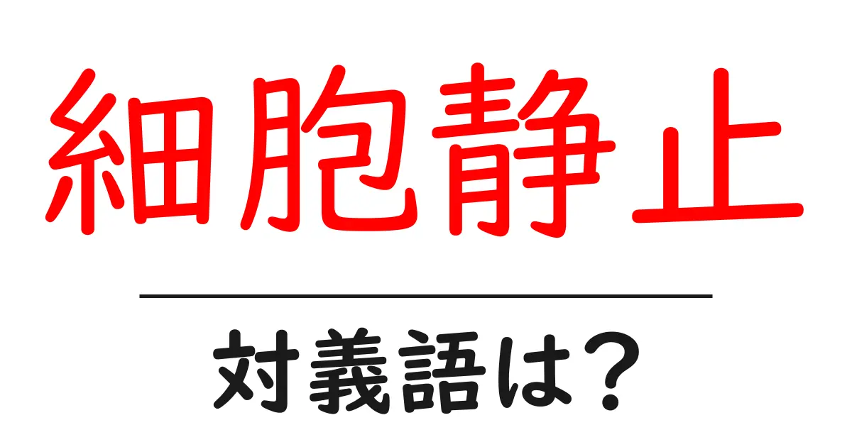細胞静止の対義語・反対語を使用例を交えて分かりやすく解説！