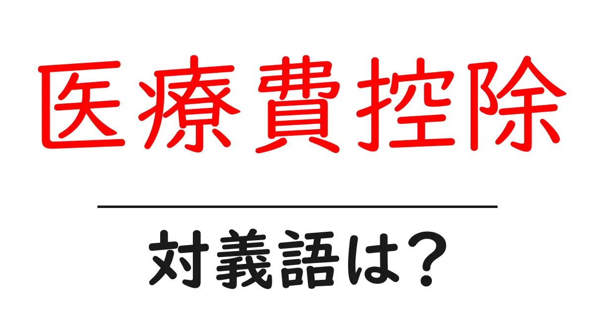 医療費控除の対義語・反対語を使用例を交えて分かりやすく解説!