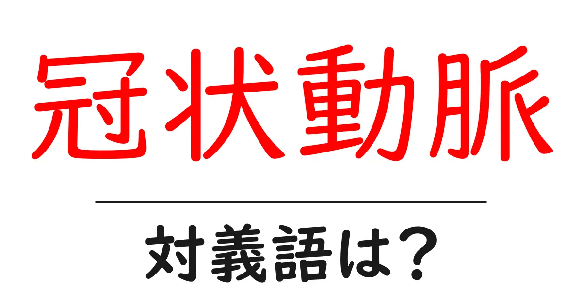 冠状動脈の対義語・反対語を使用例を交えて分かりやすく解説!