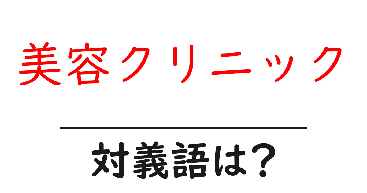 美容クリニックの対義語・反対語を使用例を交えて分かりやすく解説!