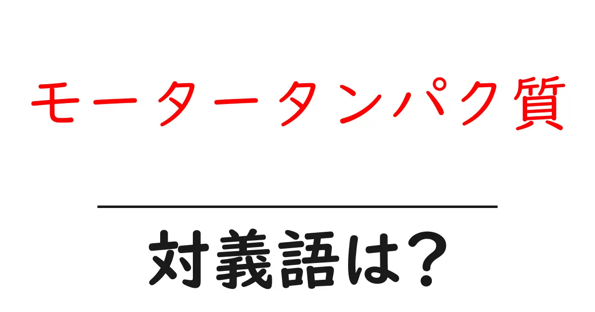 モータータンパク質の対義語・反対語を使用例を交えて分かりやすく解説！