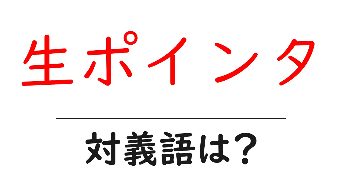 生ポインタの対義語・反対語を使用例を交えて分かりやすく解説!