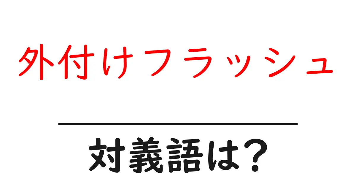 外付けフラッシュの対義語・反対語を使用例を交えて分かりやすく解説!