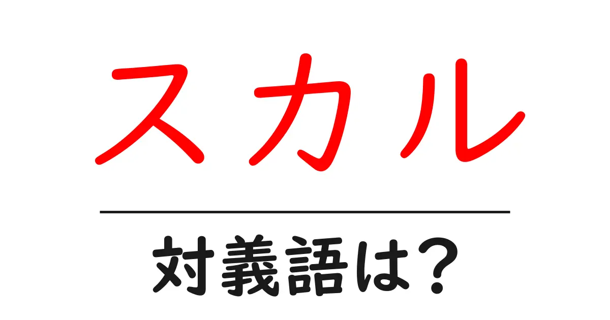 スカルの対義語・反対語を使用例を交えて分かりやすく解説！
