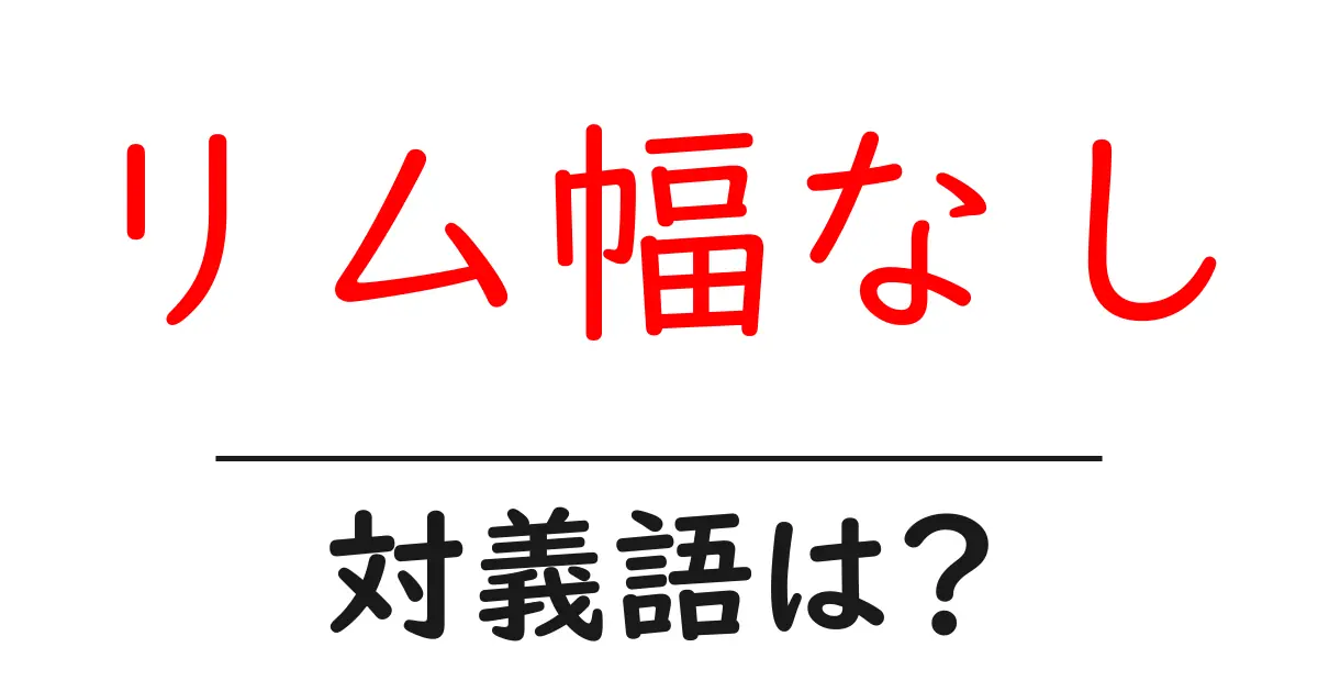 リム幅なしの対義語・反対語を使用例を交えて分かりやすく解説!