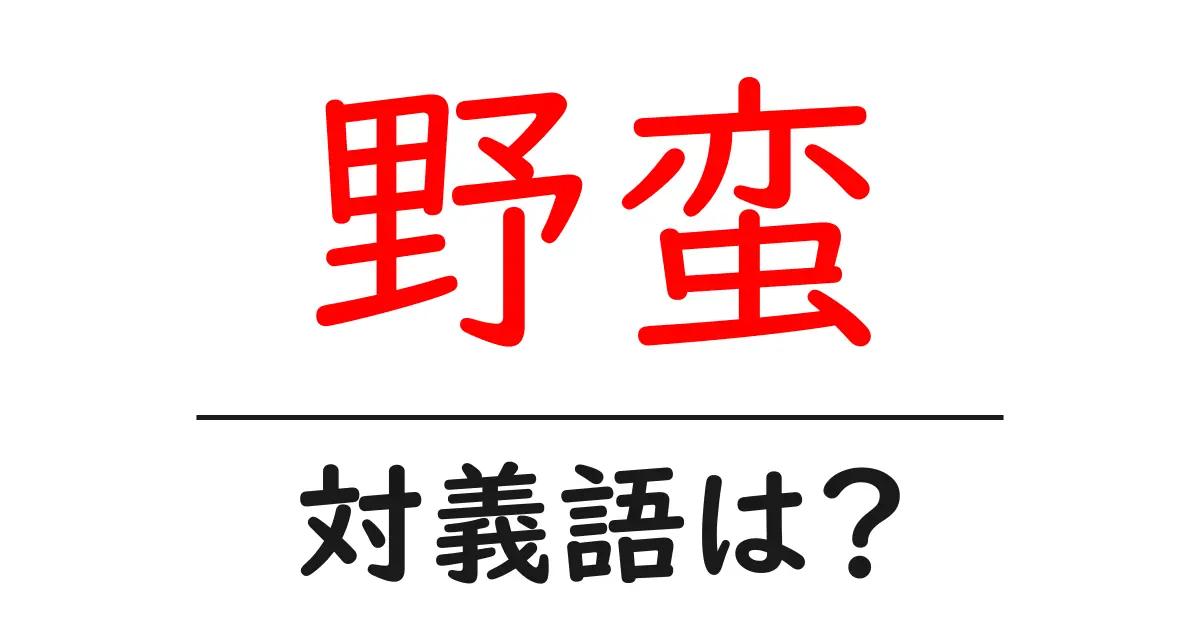 野蛮の対義語・反対語を使用例を交えて分かりやすく解説!