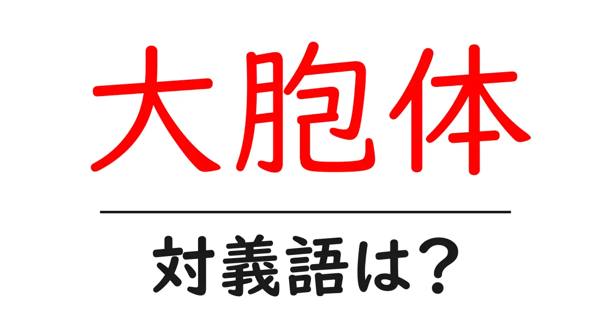 大胞体の対義語・反対語を使用例を交えて分かりやすく解説!