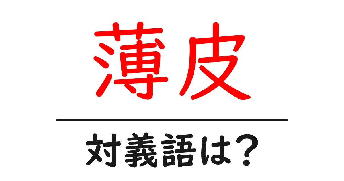 薄皮の対義語・反対語を使用例を交えて分かりやすく解説!