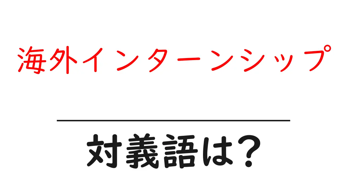 海外インターンシップの対義語・反対語を使用例を交えて分かりやすく解説!