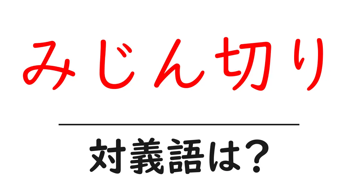 みじん切りの対義語・反対語を使用例を交えて分かりやすく解説！