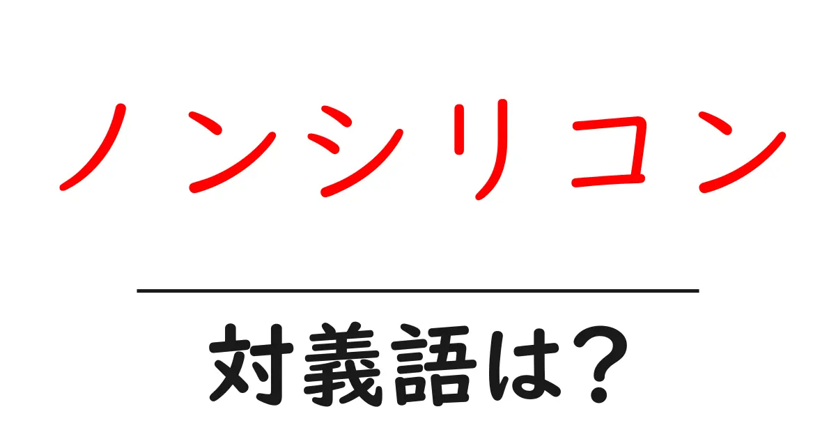 ノンシリコンの対義語・反対語を使用例を交えて分かりやすく解説!