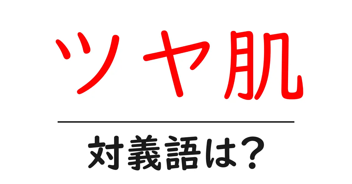 ツヤ肌の対義語・反対語を使用例を交えて分かりやすく解説!
