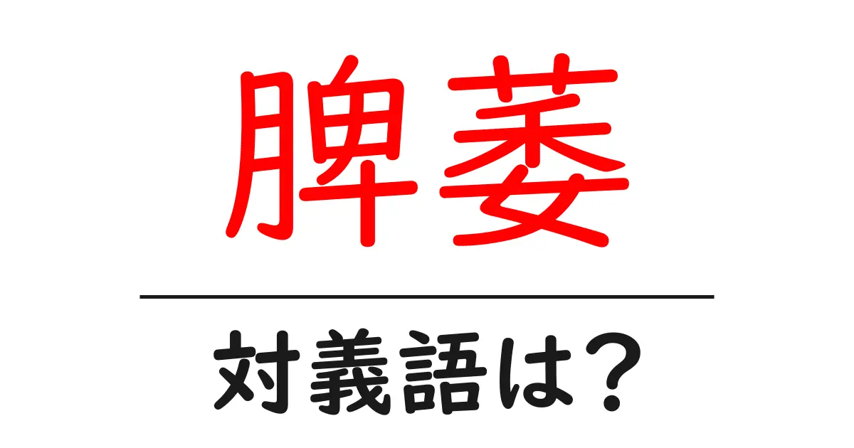 脾萎の対義語・反対語を使用例を交えて分かりやすく解説!