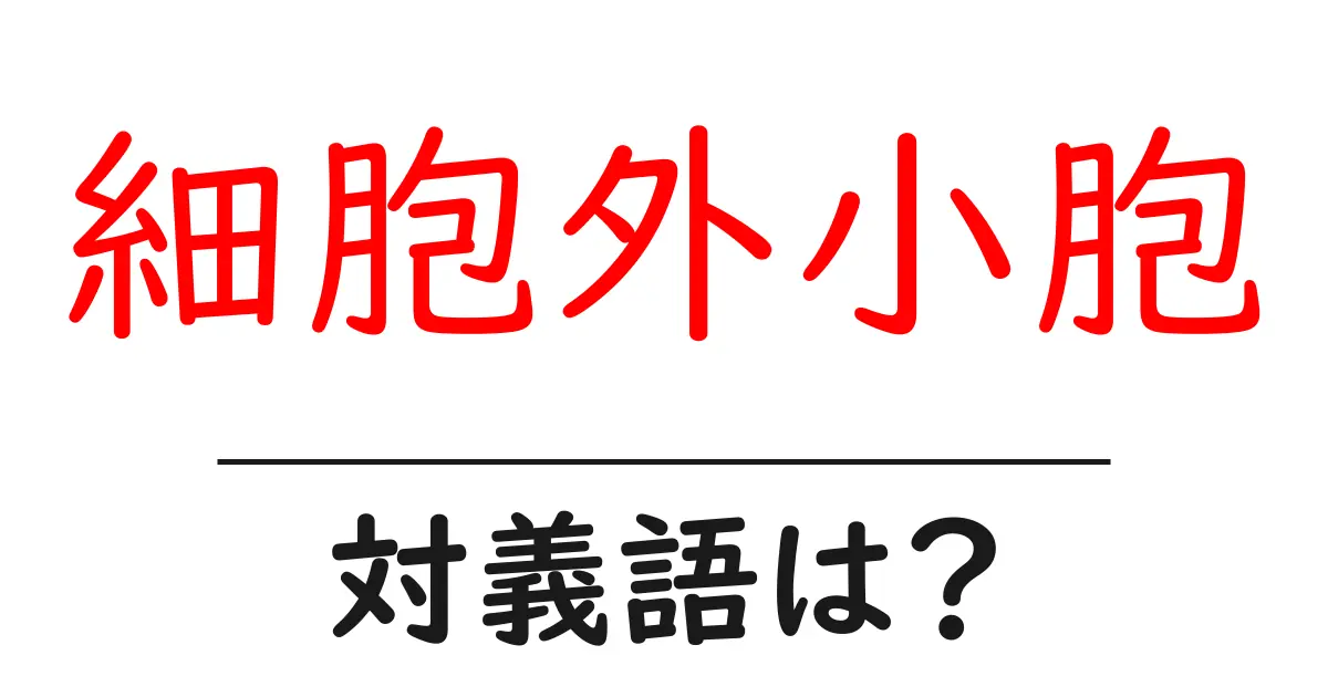 細胞外小胞の対義語・反対語を使用例を交えて分かりやすく解説！