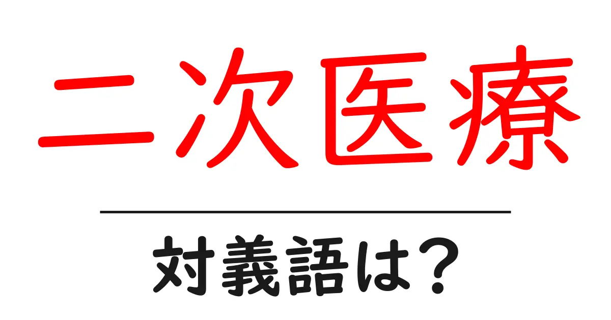 二次医療の対義語・反対語を使用例を交えて分かりやすく解説!