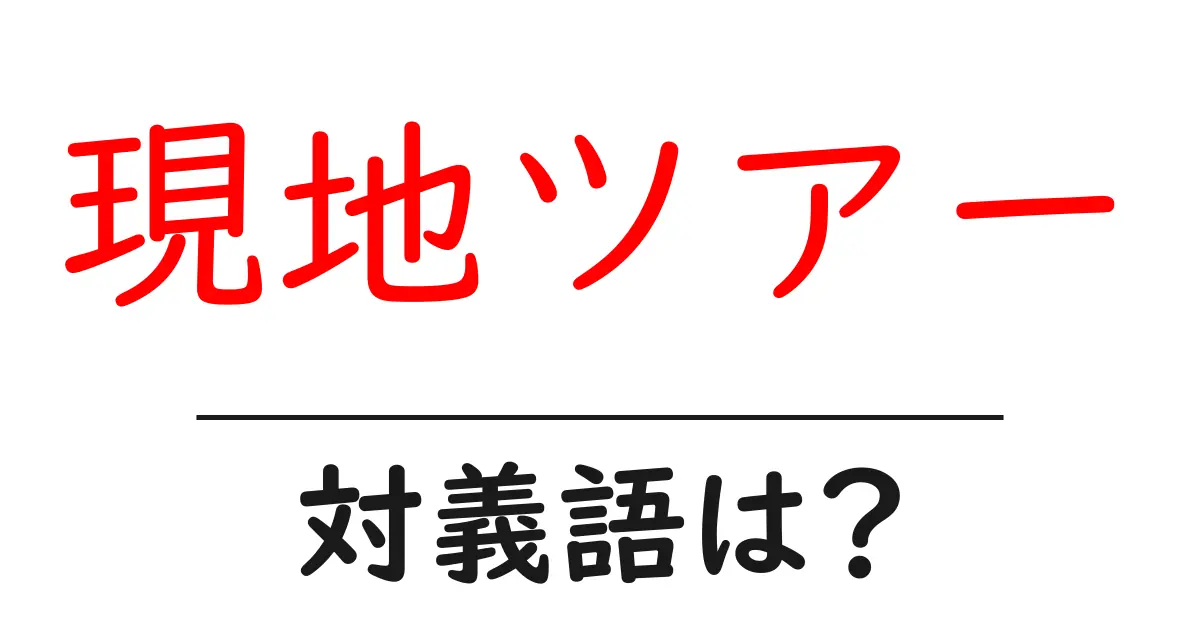 現地ツアーの対義語・反対語を使用例を交えて分かりやすく解説！