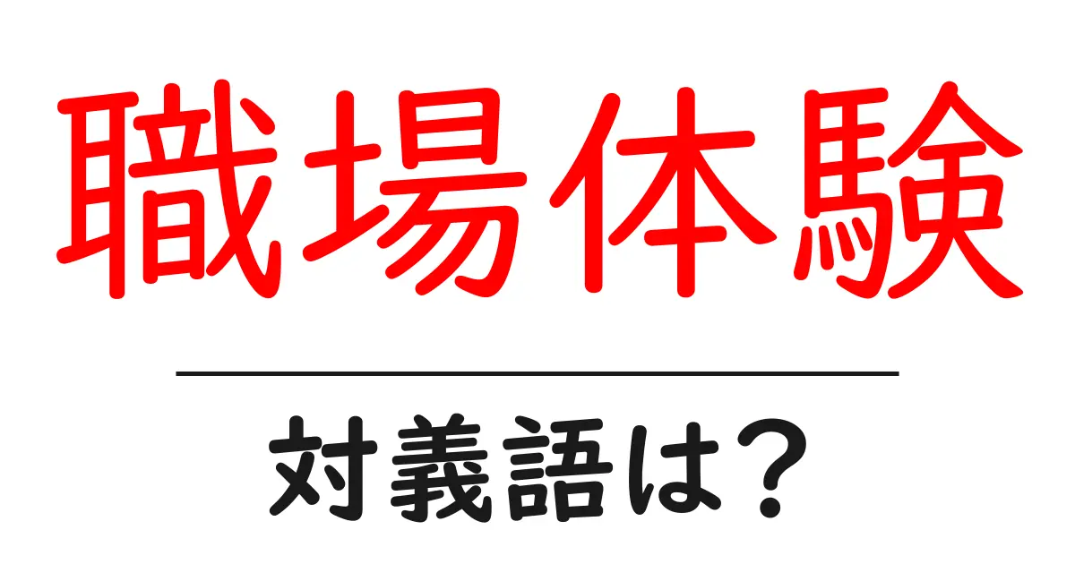 職場体験の対義語・反対語を使用例を交えて分かりやすく解説!