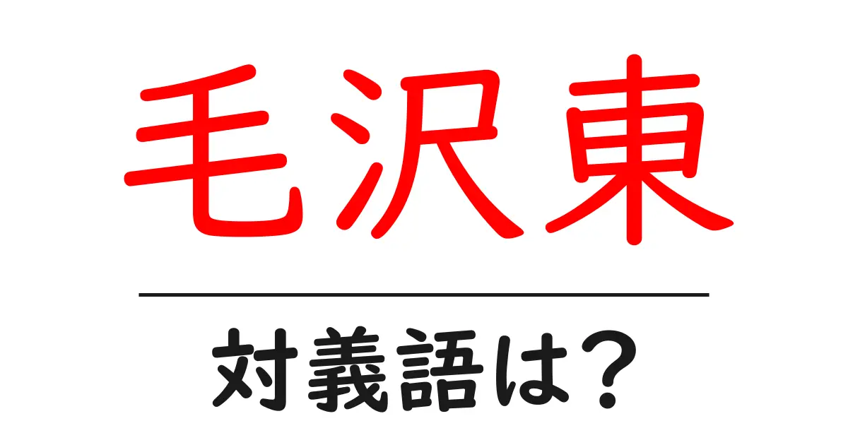 毛沢東の対義語・反対語を使用例を交えて分かりやすく解説！