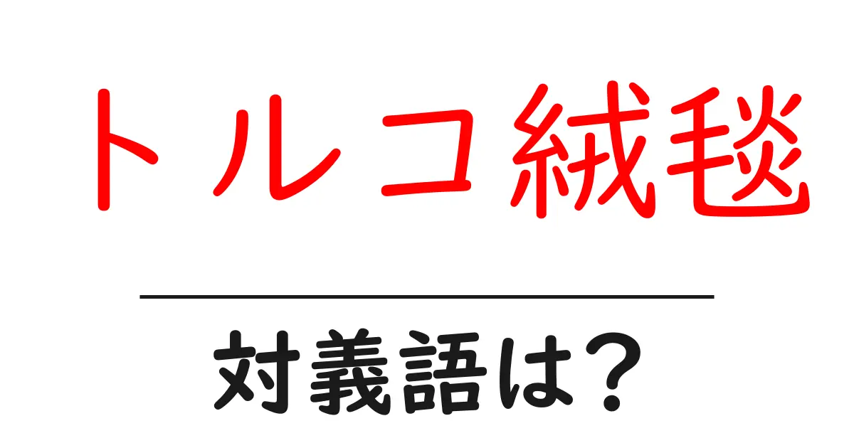 トルコ絨毯の対義語・反対語を使用例を交えて分かりやすく解説!