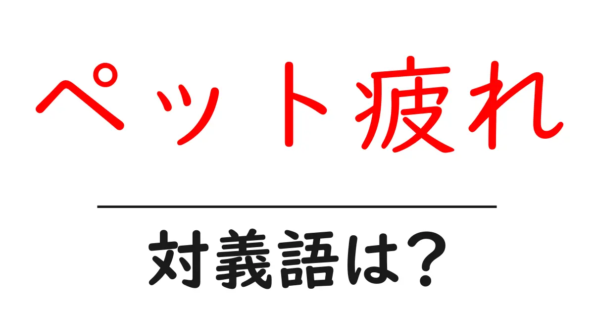 ペット疲れの対義語・反対語を使用例を交えて分かりやすく解説!