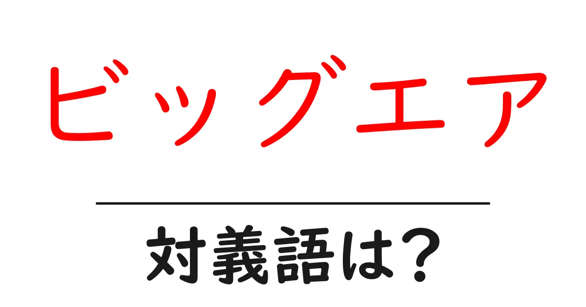 ビッグエアの対義語・反対語を使用例を交えて分かりやすく解説!