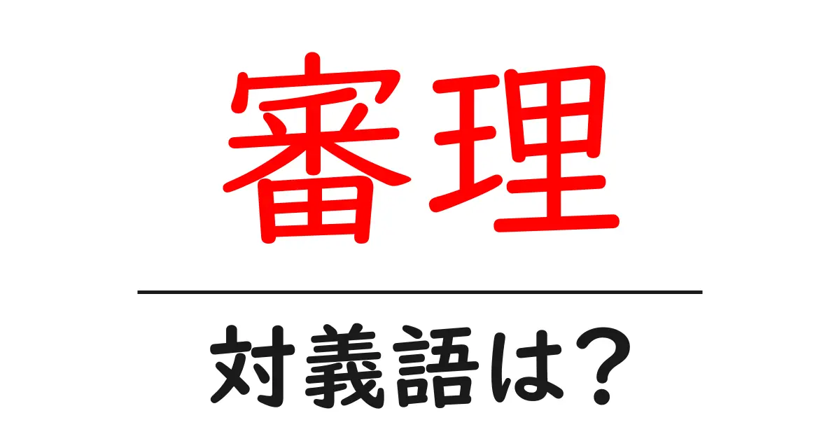 審理の対義語・反対語を使用例を交えて分かりやすく解説！
