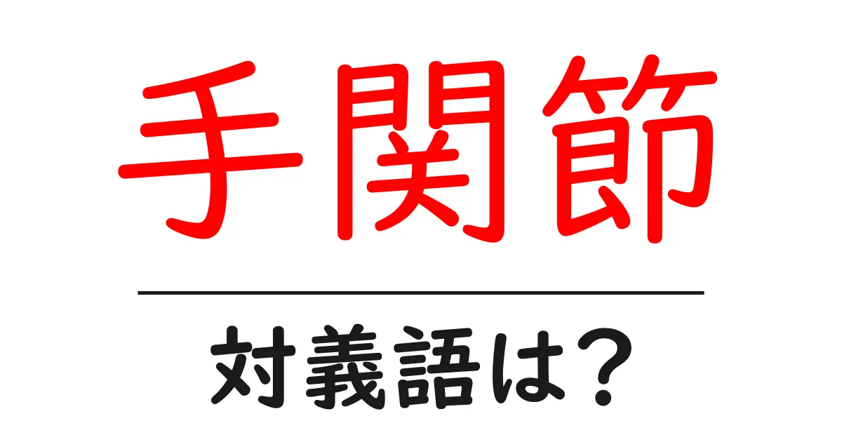 手関節の対義語・反対語を使用例を交えて分かりやすく解説！