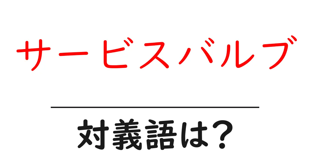 サービスバルブの対義語・反対語を使用例を交えて分かりやすく解説！