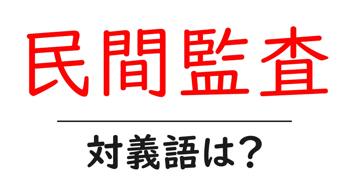民間監査の対義語・反対語を使用例を交えて分かりやすく解説!
