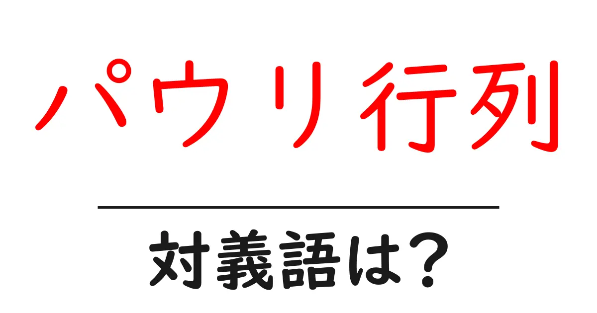 パウリ行列の対義語・反対語を使用例を交えて分かりやすく解説!