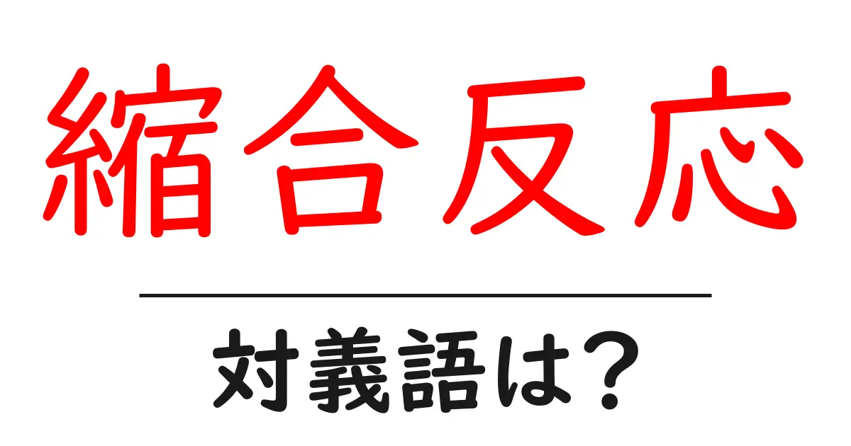 縮合反応の対義語・反対語を使用例を交えて分かりやすく解説!