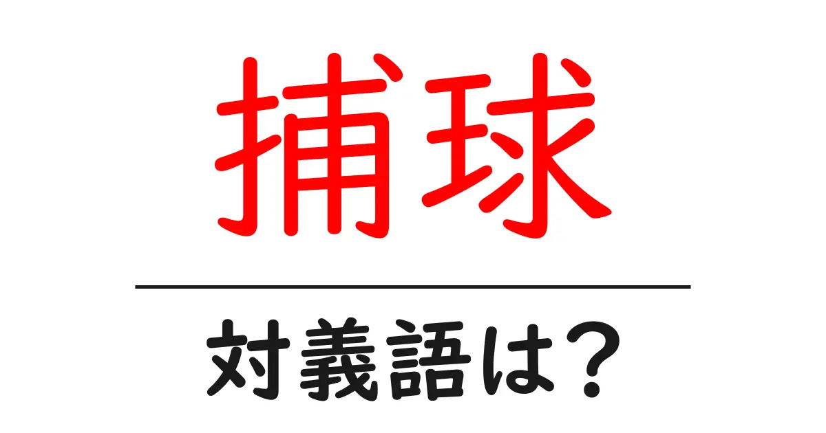 捕球の対義語・反対語を使用例を交えて分かりやすく解説!