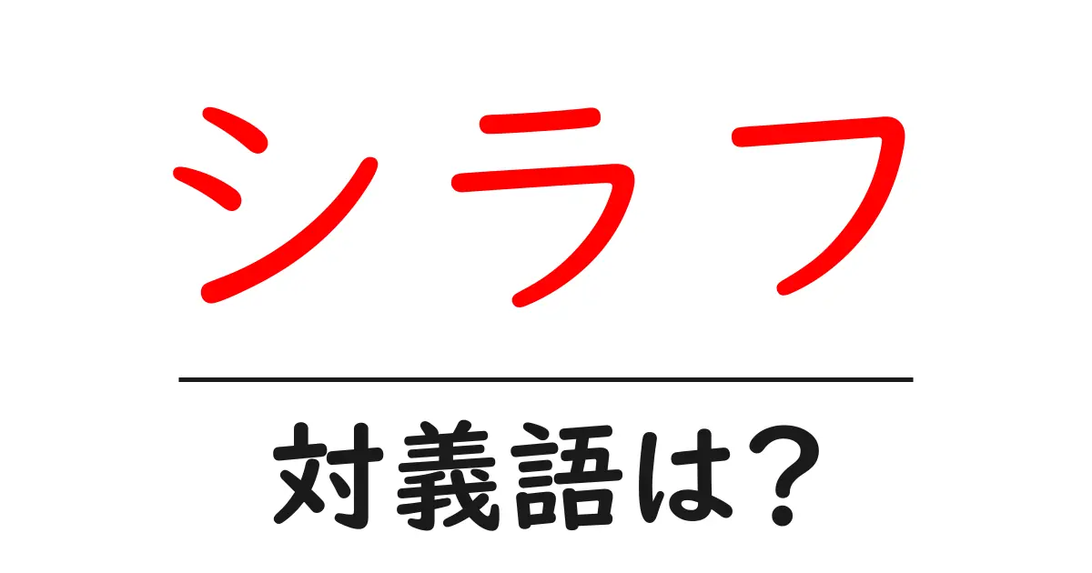 シラフの対義語・反対語を使用例を交えて分かりやすく解説!