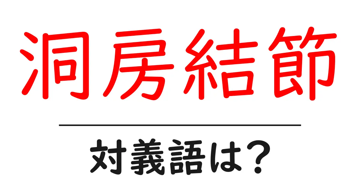 洞房結節の対義語・反対語を使用例を交えて分かりやすく解説!