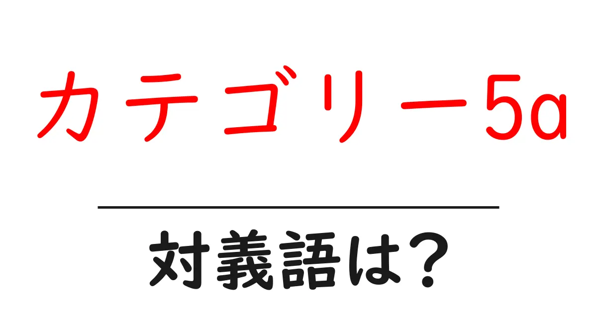 カテゴリー5aの対義語・反対語を使用例を交えて分かりやすく解説!