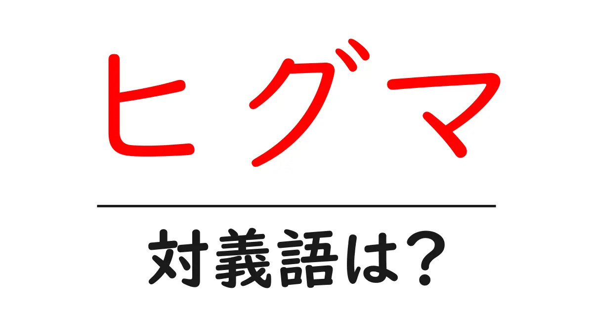 ヒグマの対義語・反対語を使用例を交えて分かりやすく解説!