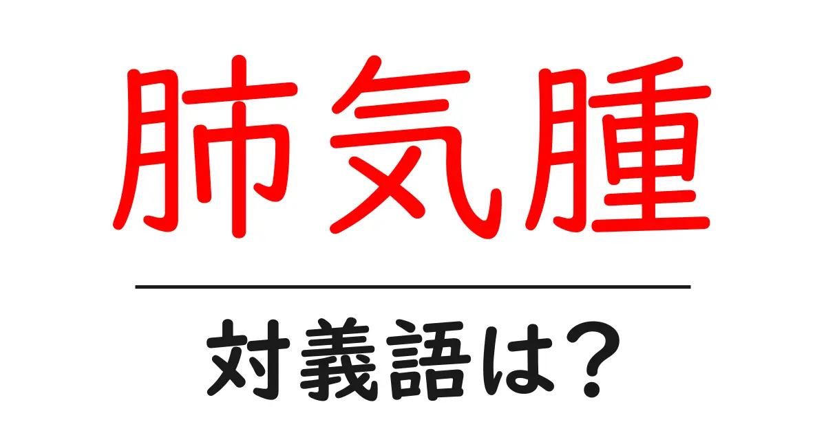 肺気腫の対義語・反対語を使用例を交えて分かりやすく解説！