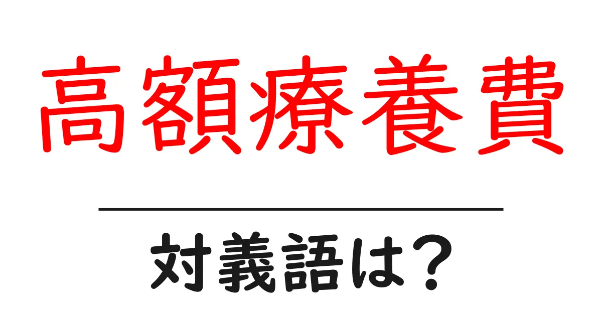 高額療養費の対義語・反対語を使用例を交えて分かりやすく解説!