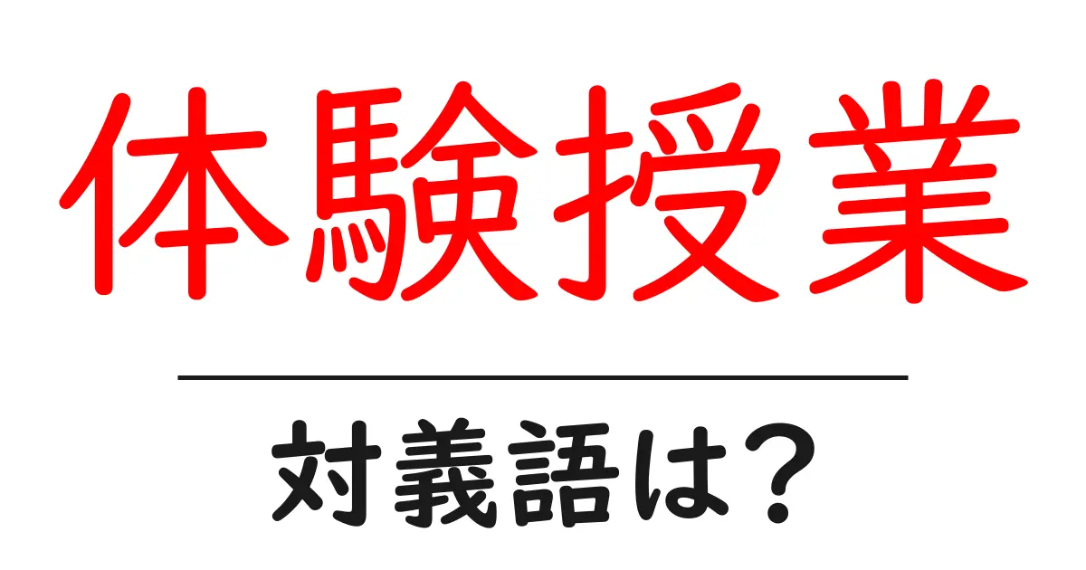 体験授業の対義語・反対語を使用例を交えて分かりやすく解説!