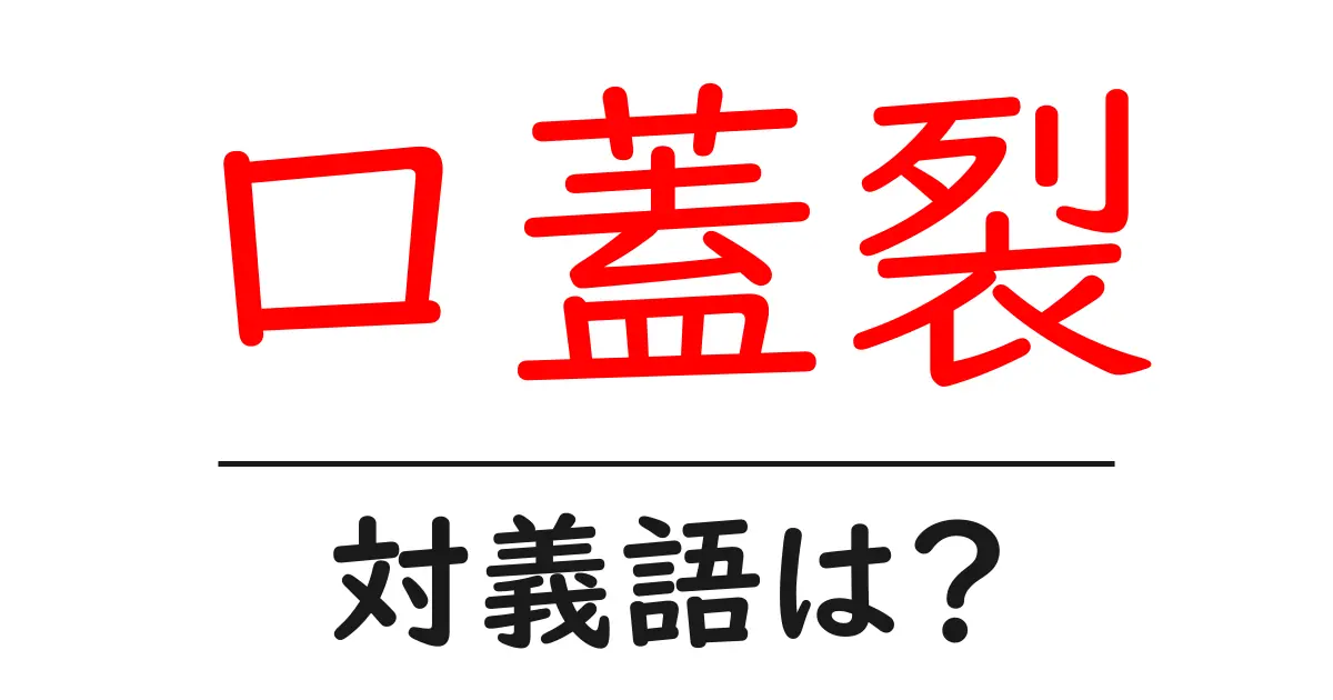 口蓋裂の対義語・反対語を使用例を交えて分かりやすく解説!